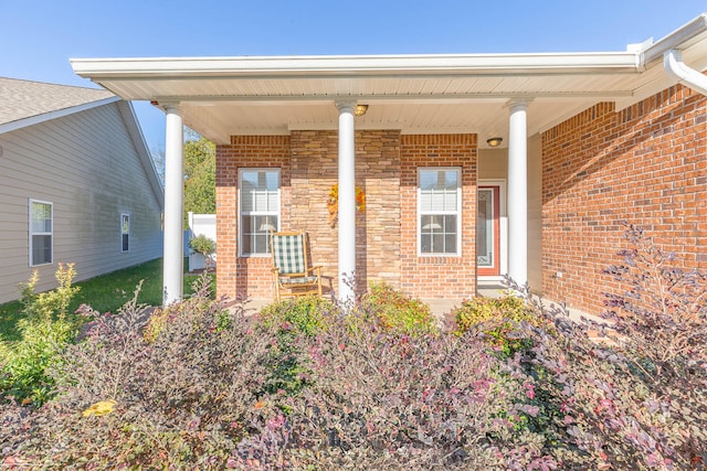 exterior space featuring covered porch