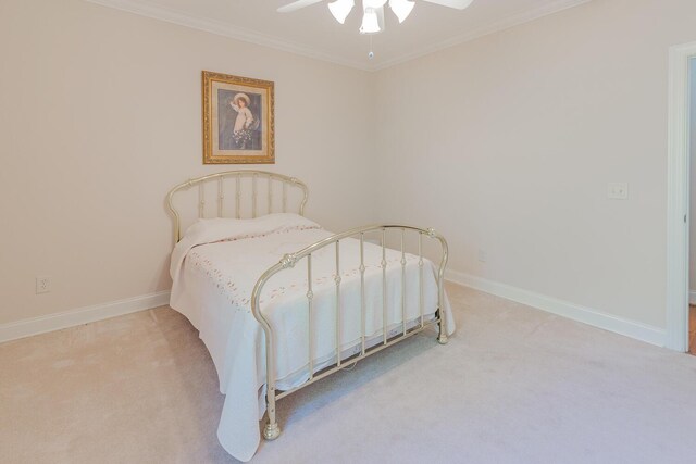 6315 Laramie Cir, Chattanooga, TN 37421 - carpeted bedroom featuring baseboards, crown molding, and ceiling fan