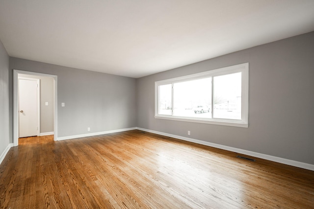 spare room featuring wood-type flooring