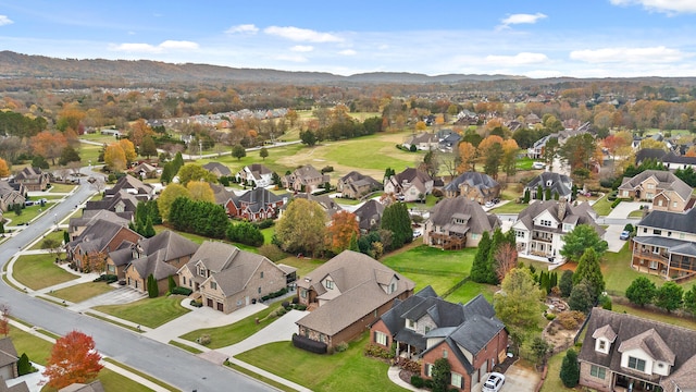 bird's eye view with a mountain view