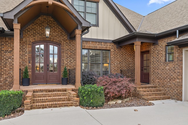 entrance to property with french doors