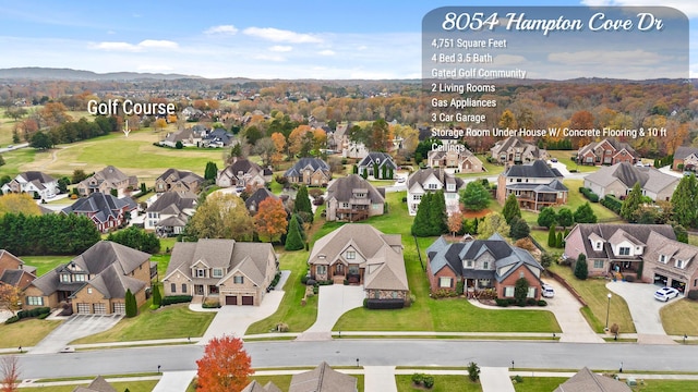 bird's eye view with a residential view