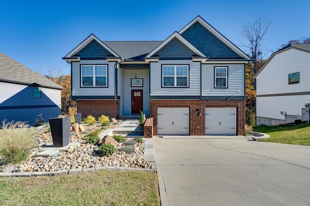 view of front of property with a garage