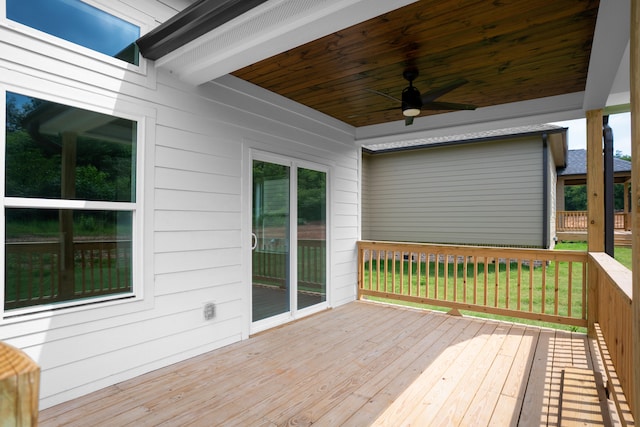 deck with ceiling fan