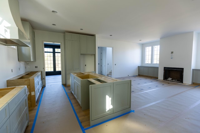 kitchen with french doors and a healthy amount of sunlight