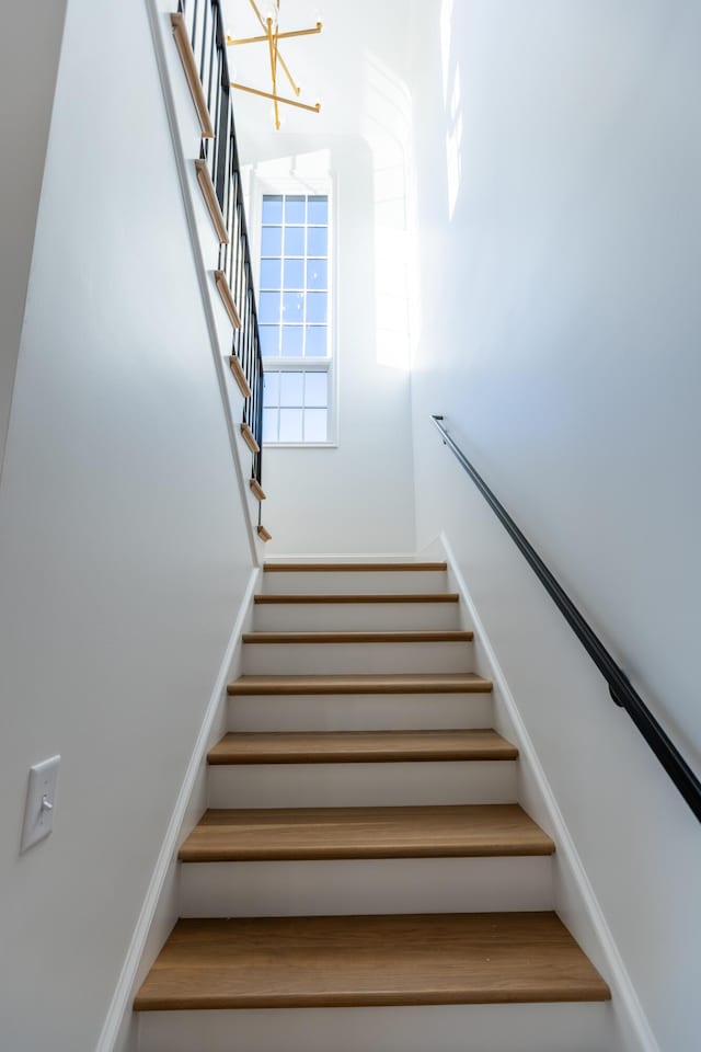 staircase with baseboards