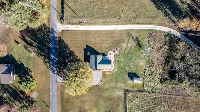 drone / aerial view with a rural view