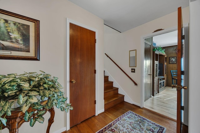 entryway featuring light hardwood / wood-style floors