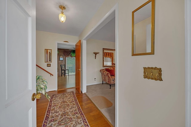 foyer entrance featuring wood-type flooring