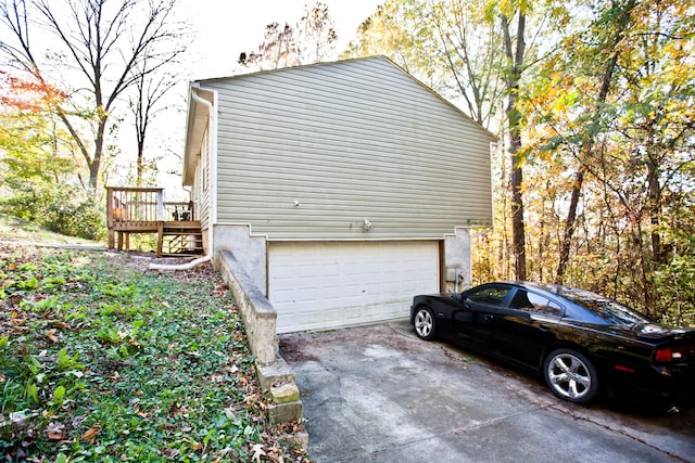 view of garage