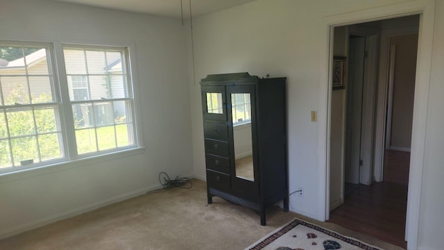 unfurnished bedroom with carpet flooring