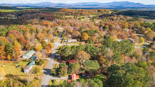 bird's eye view featuring a mountain view