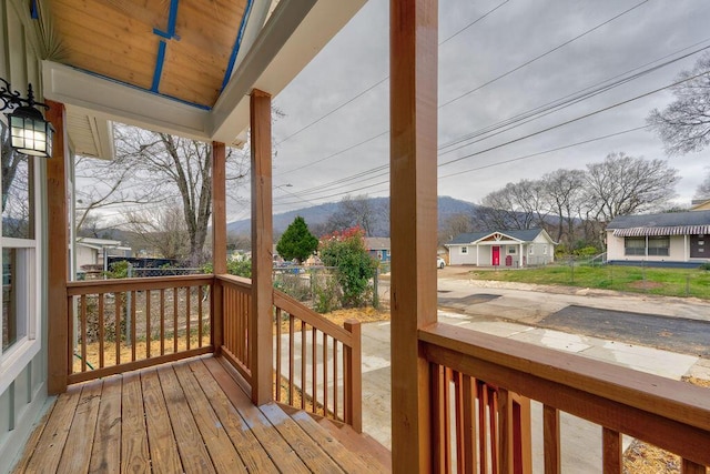 deck with covered porch