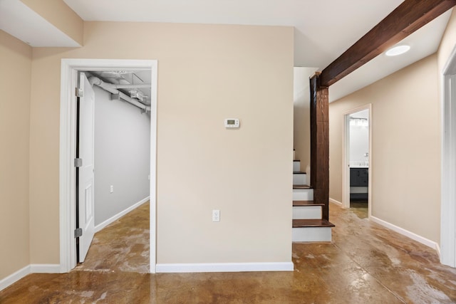 interior space with concrete floors