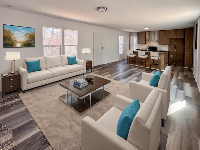 living room featuring hardwood / wood-style flooring