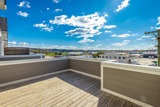 deck with a mountain view