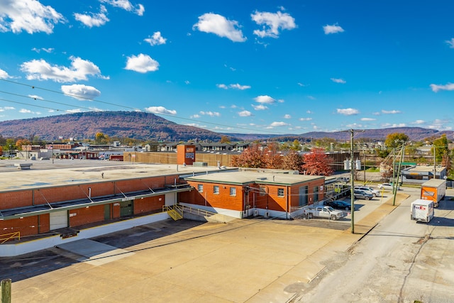 aerial view with a mountain view