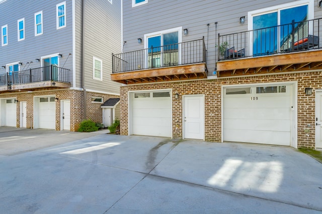 exterior space featuring a garage