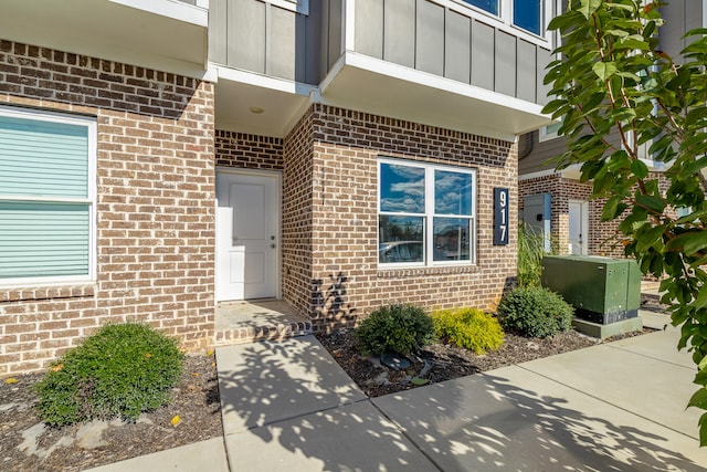 doorway to property with a balcony