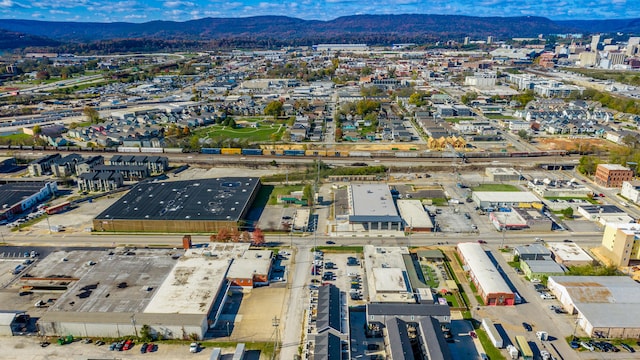 aerial view with a mountain view