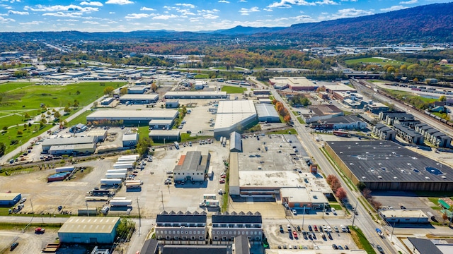 drone / aerial view with a mountain view