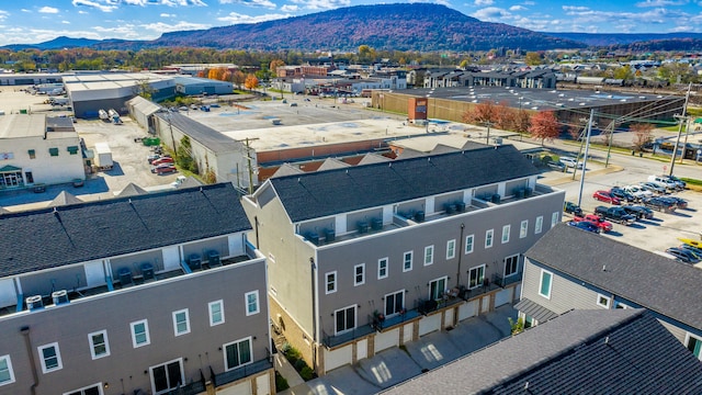 drone / aerial view with a mountain view