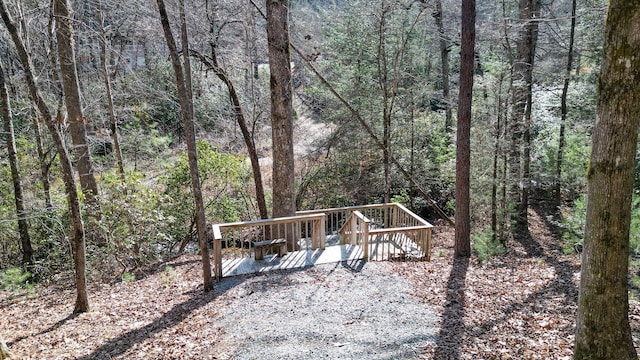 view of yard featuring a deck