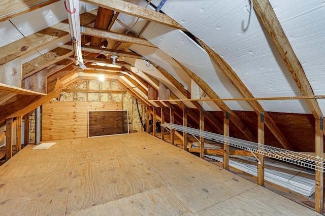 view of unfinished attic