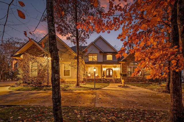 view of front of property with a porch