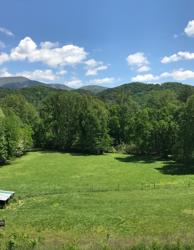 mountain view with a rural view