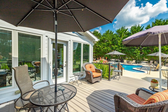 view of wooden deck