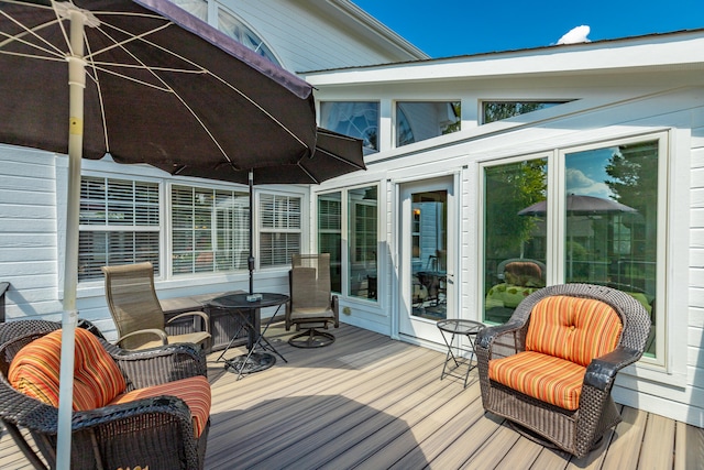 view of wooden deck