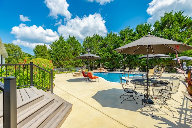 view of pool with a patio area