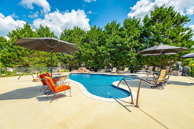 view of pool with a patio area