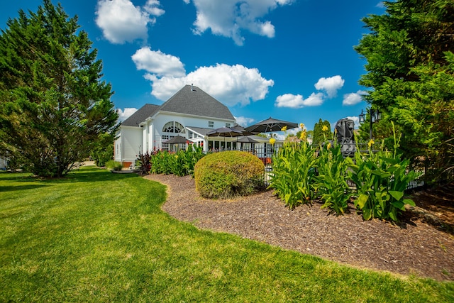 exterior space with a lawn