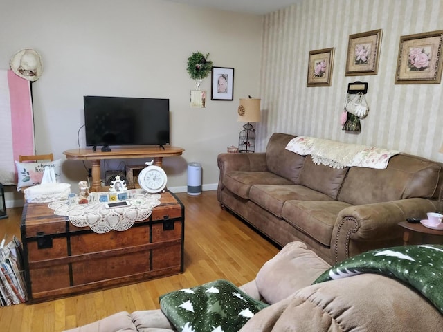 living room featuring hardwood / wood-style floors