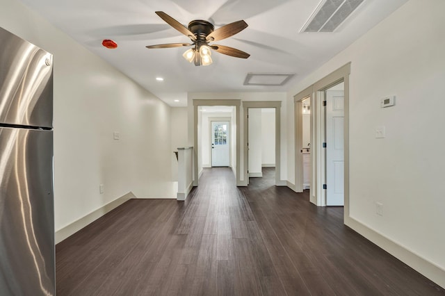 1024 Hurst St, East Ridge, TN 37412 - foyer featuring dark wood-type flooring, baseboards, and a ceiling fan