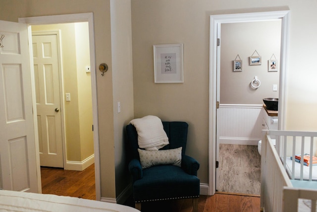 bedroom featuring hardwood / wood-style floors