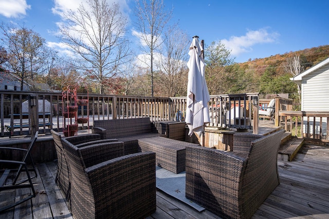 deck with an outdoor living space