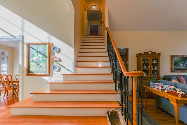 289 Magnolia Pl, Ringgold, GA 30736 - stairway with wood finished floors
