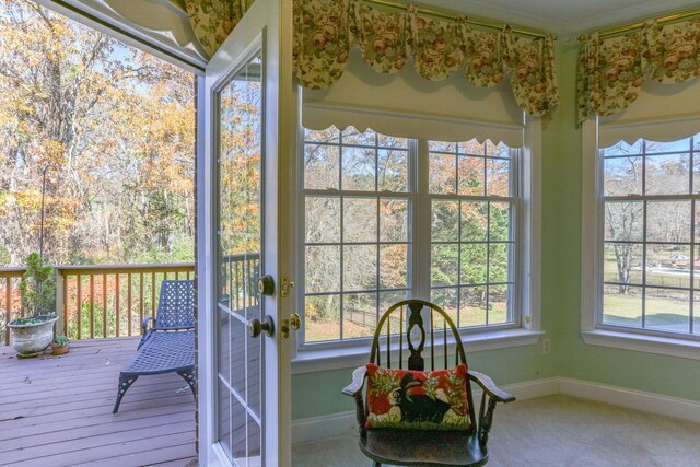 289 Magnolia Pl, Ringgold, GA 30736 - sunroom with baseboards, a deck, and french doors