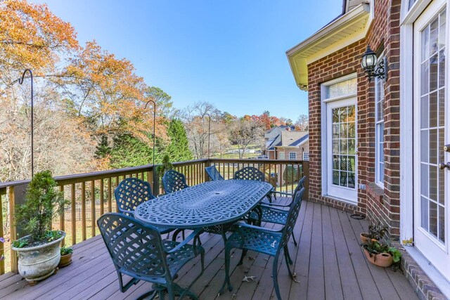 289 Magnolia Pl, Ringgold, GA 30736 - wooden deck featuring outdoor dining area