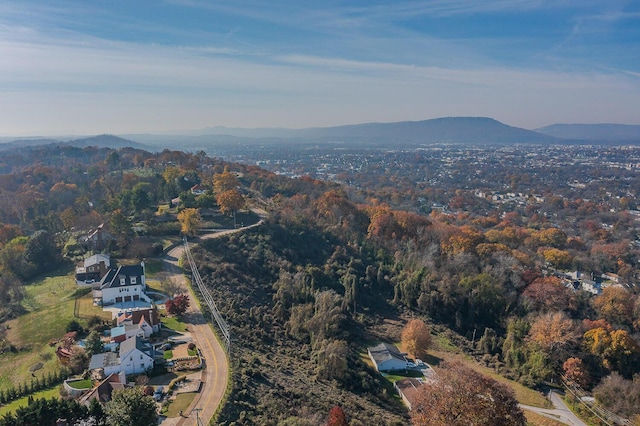 aerial view with a mountain view