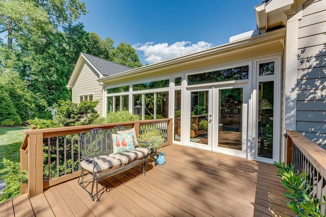 deck with french doors