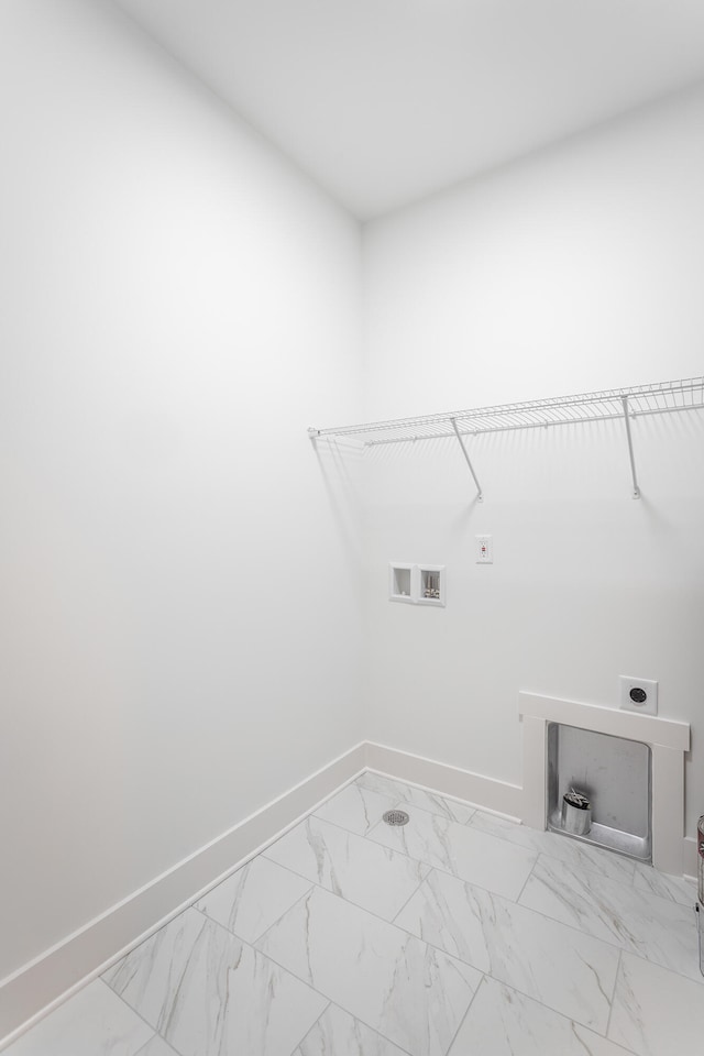 laundry room with hookup for an electric dryer and hookup for a washing machine