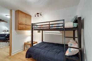 bedroom with light wood-type flooring