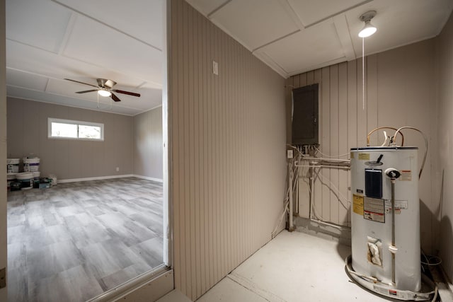 interior space featuring electric water heater and electric panel