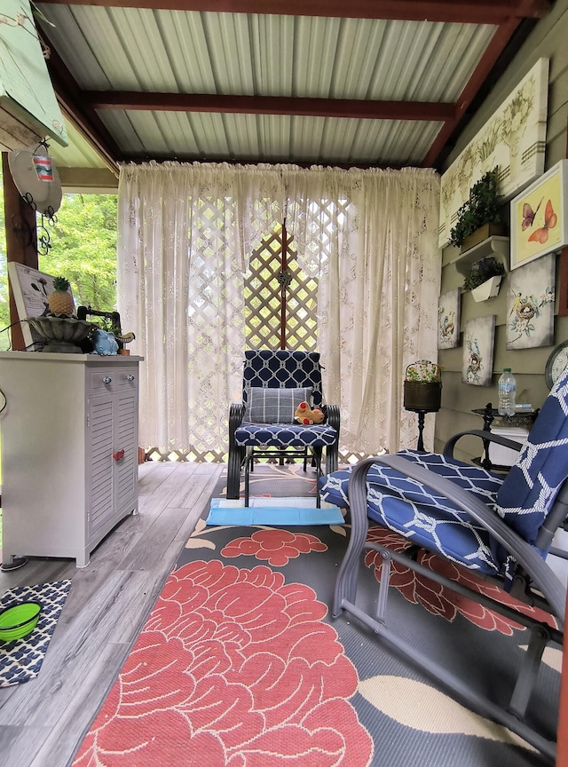 interior space featuring covered porch