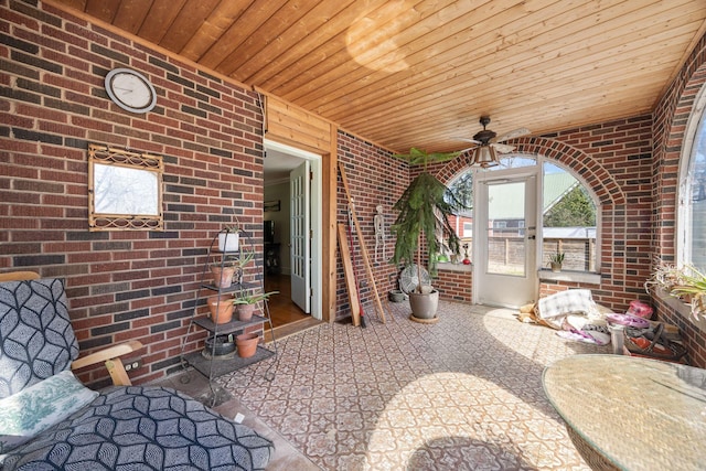 view of patio / terrace with ceiling fan