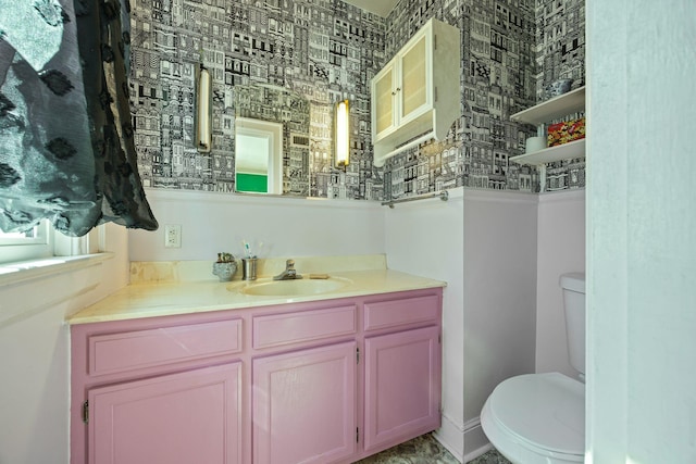 half bath with toilet and vanity